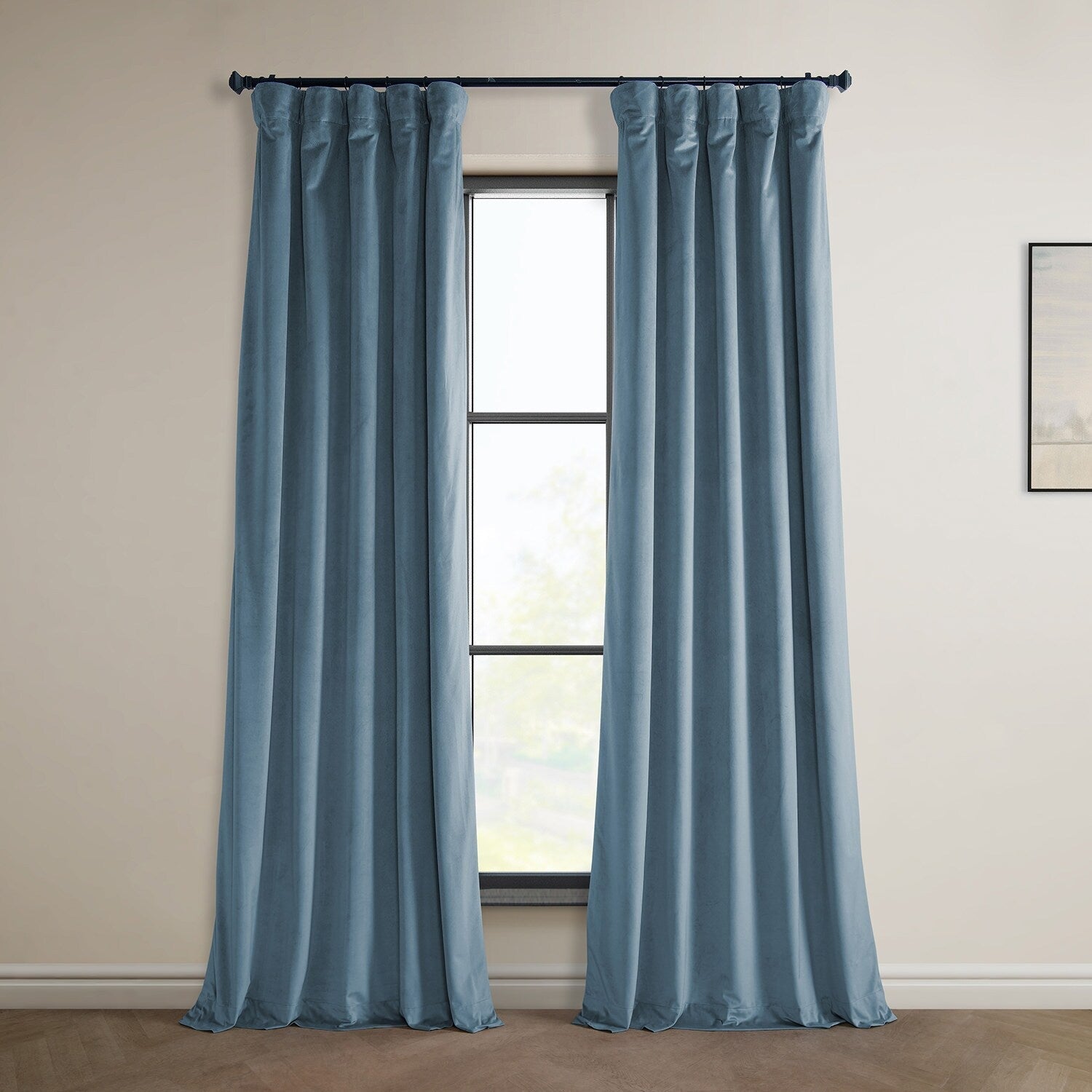 Rideau occultant en velours moelleux Heritage Exclusive Fabrics (1 panneau) - Draperie simple luxueuse pour un obscurcissement accru de la pièce