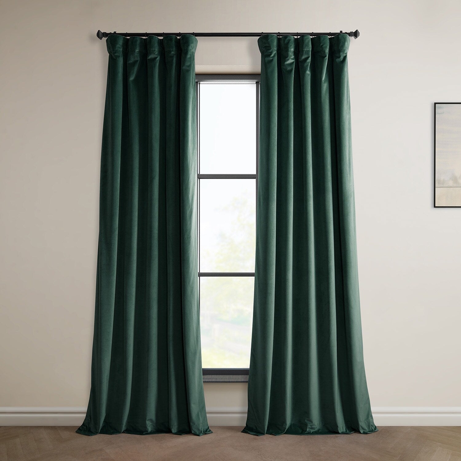 Rideau occultant en velours moelleux Heritage Exclusive Fabrics (1 panneau) - Draperie simple luxueuse pour un obscurcissement accru de la pièce