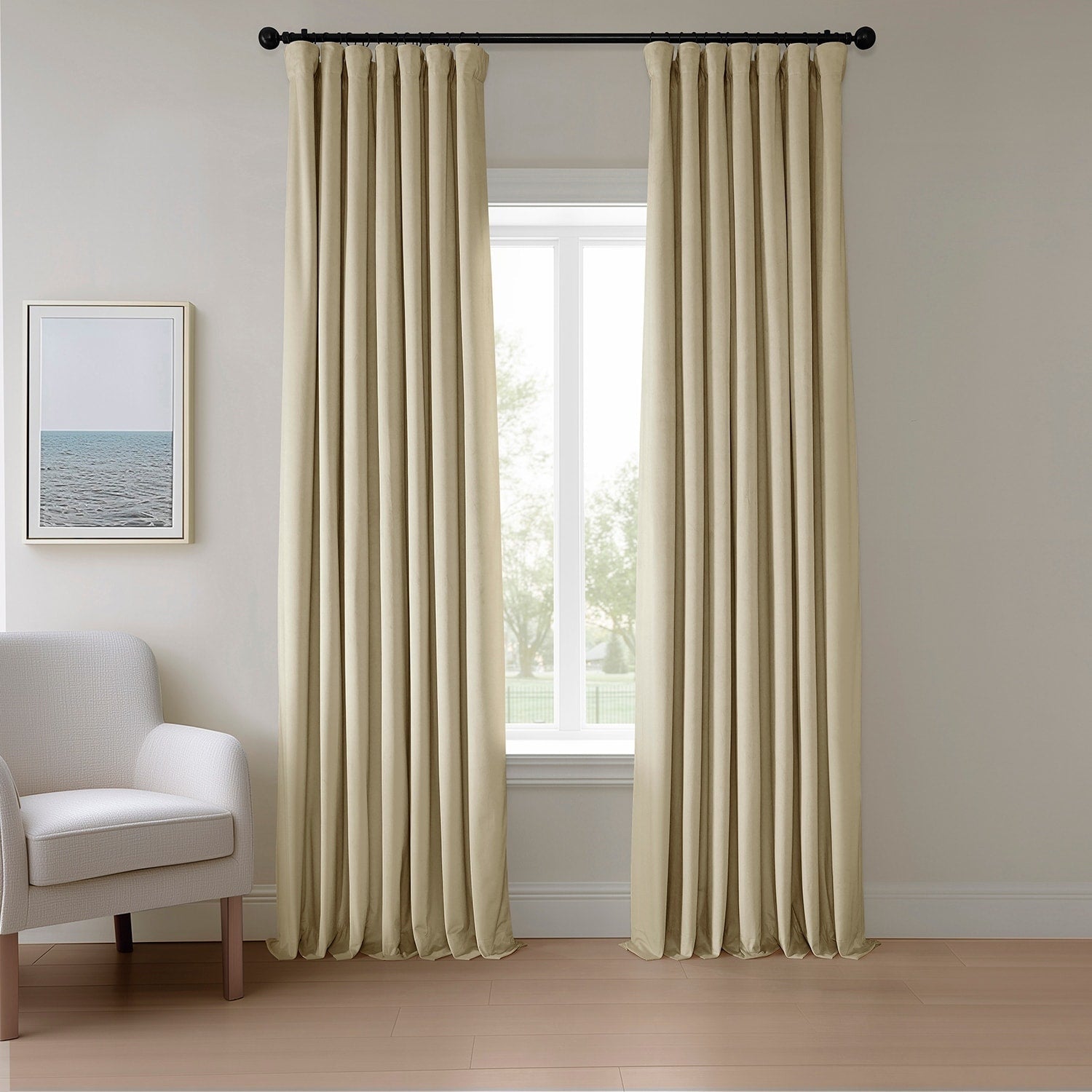 Rideaux occultants en velours pelucheux Heritage Exclusive Fabrics (1 panneau) Rideaux en velours de luxe pour chambre et salon.