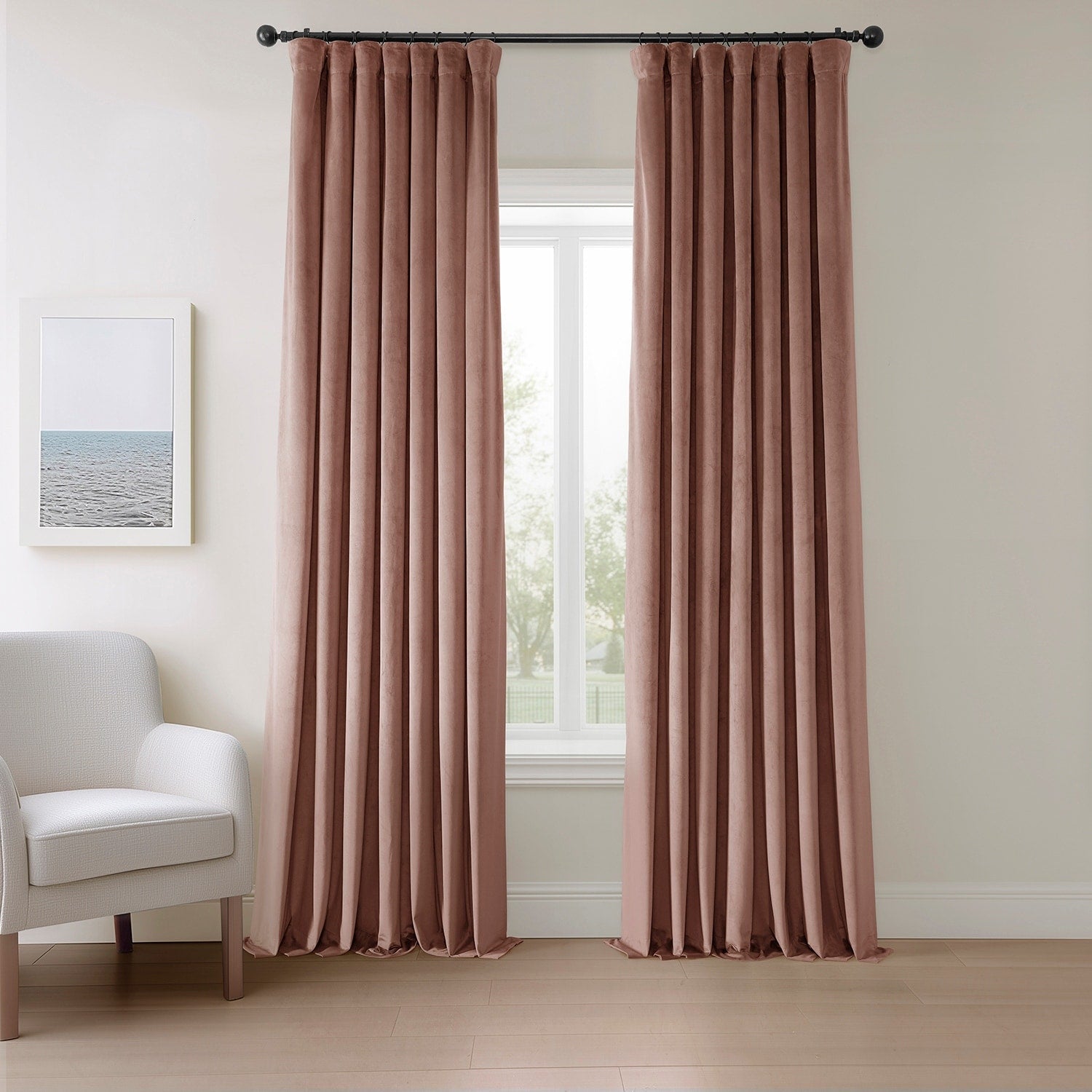 Rideaux occultants en velours pelucheux Heritage Exclusive Fabrics (1 panneau) Rideaux en velours de luxe pour chambre et salon.