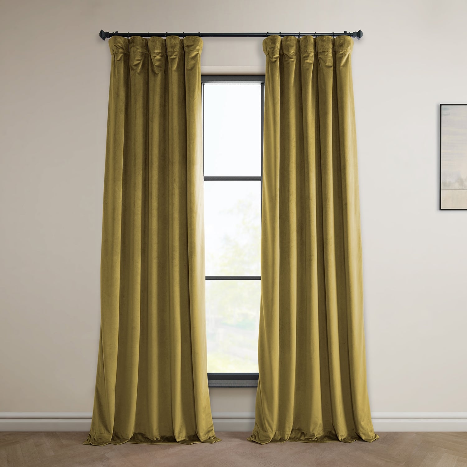 Rideau occultant en velours moelleux Heritage Exclusive Fabrics (1 panneau) - Draperie simple luxueuse pour un obscurcissement accru de la pièce
