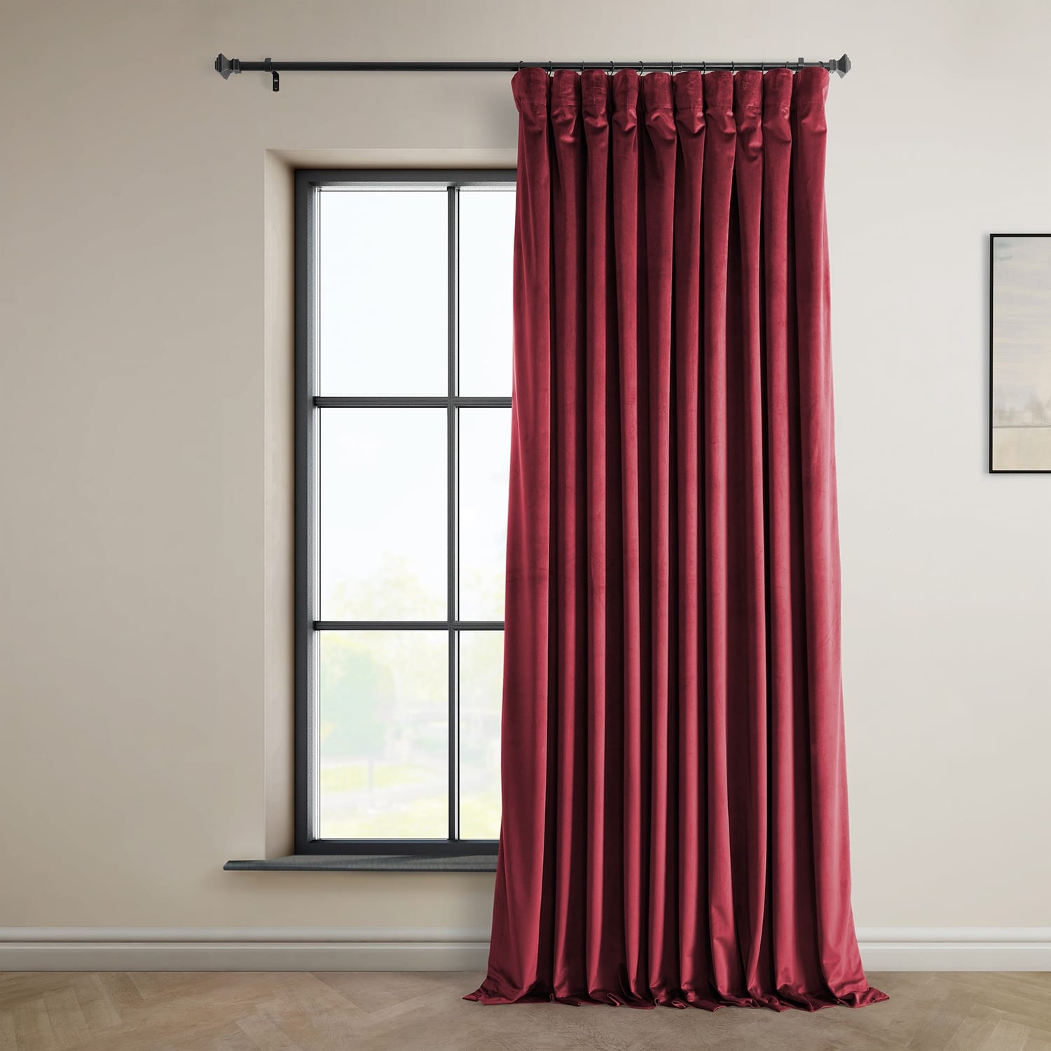 Rideau occultant en velours moelleux Heritage Exclusive Fabrics (1 panneau) - Draperie simple luxueuse pour un obscurcissement accru de la pièce