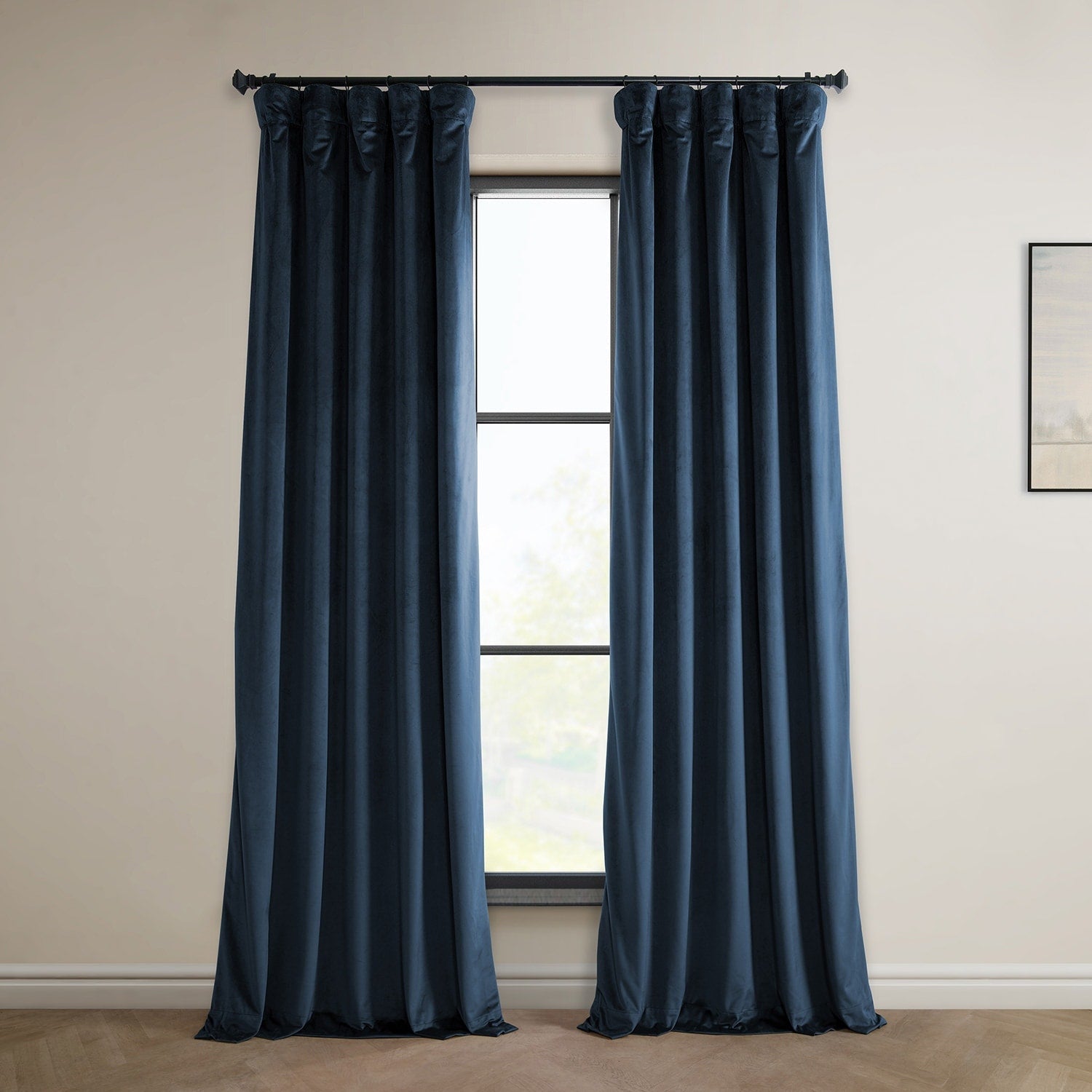 Rideau occultant en velours moelleux Heritage Exclusive Fabrics (1 panneau) - Draperie simple luxueuse pour un obscurcissement accru de la pièce