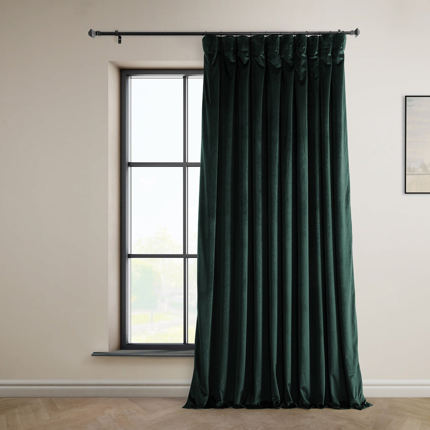 Rideau occultant en velours moelleux Heritage Exclusive Fabrics (1 panneau) - Draperie simple luxueuse pour un obscurcissement accru de la pièce