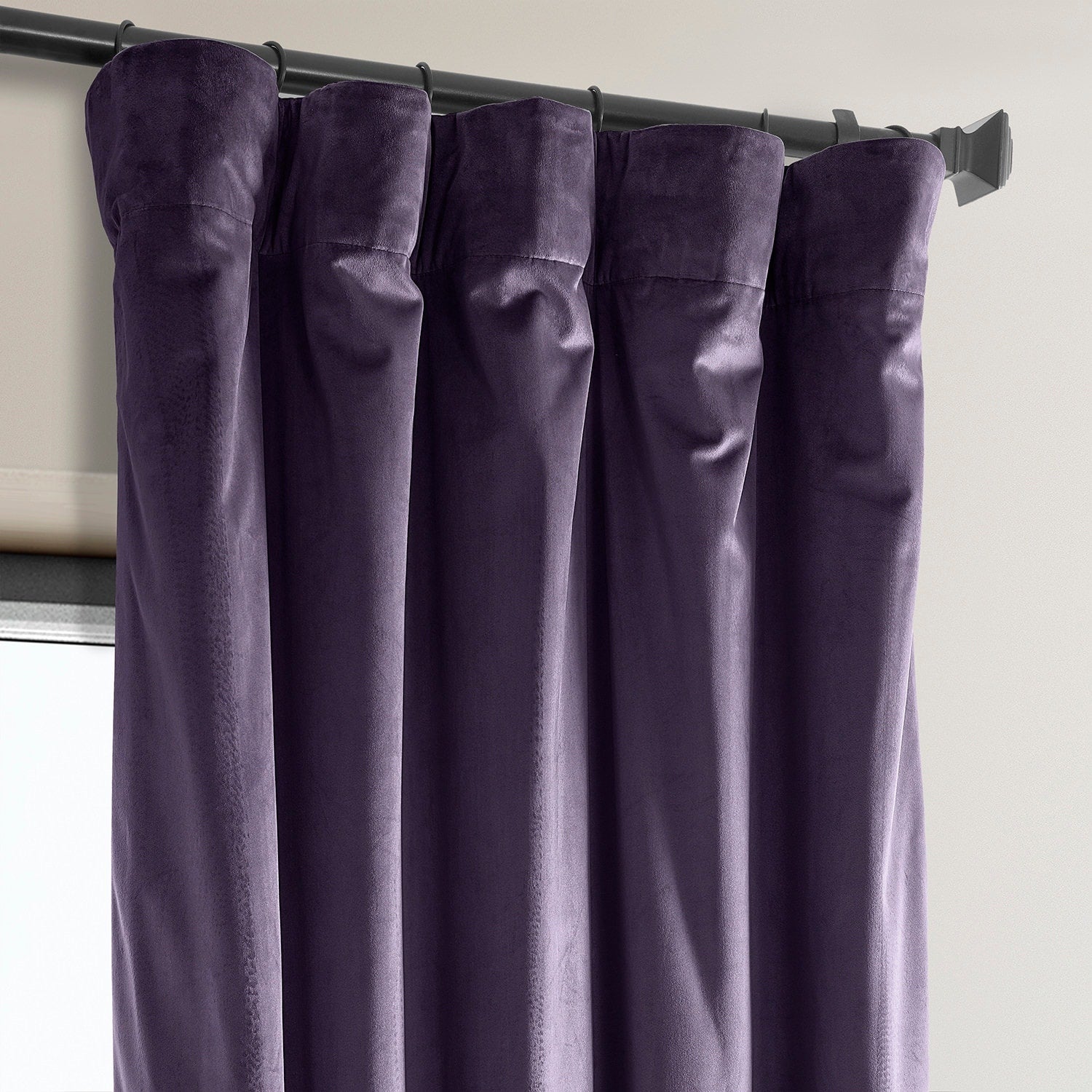 Rideau occultant en velours moelleux Heritage Exclusive Fabrics (1 panneau) - Draperie simple luxueuse pour un obscurcissement accru de la pièce