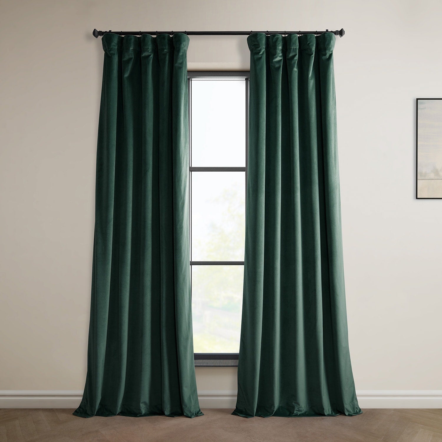 Rideau occultant en velours moelleux Heritage Exclusive Fabrics (1 panneau) - Draperie simple luxueuse pour un obscurcissement accru de la pièce