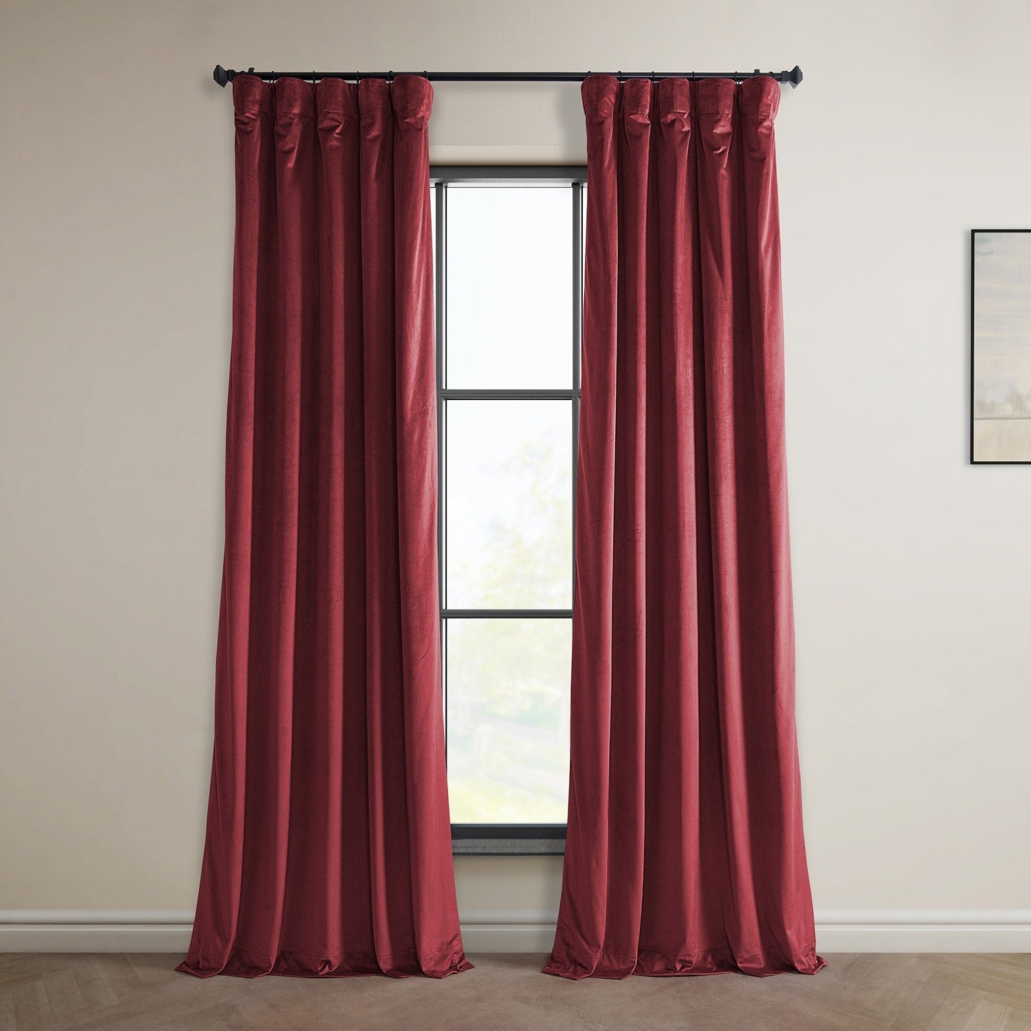 Rideau occultant en velours moelleux Heritage Exclusive Fabrics (1 panneau) - Draperie simple luxueuse pour un obscurcissement accru de la pièce
