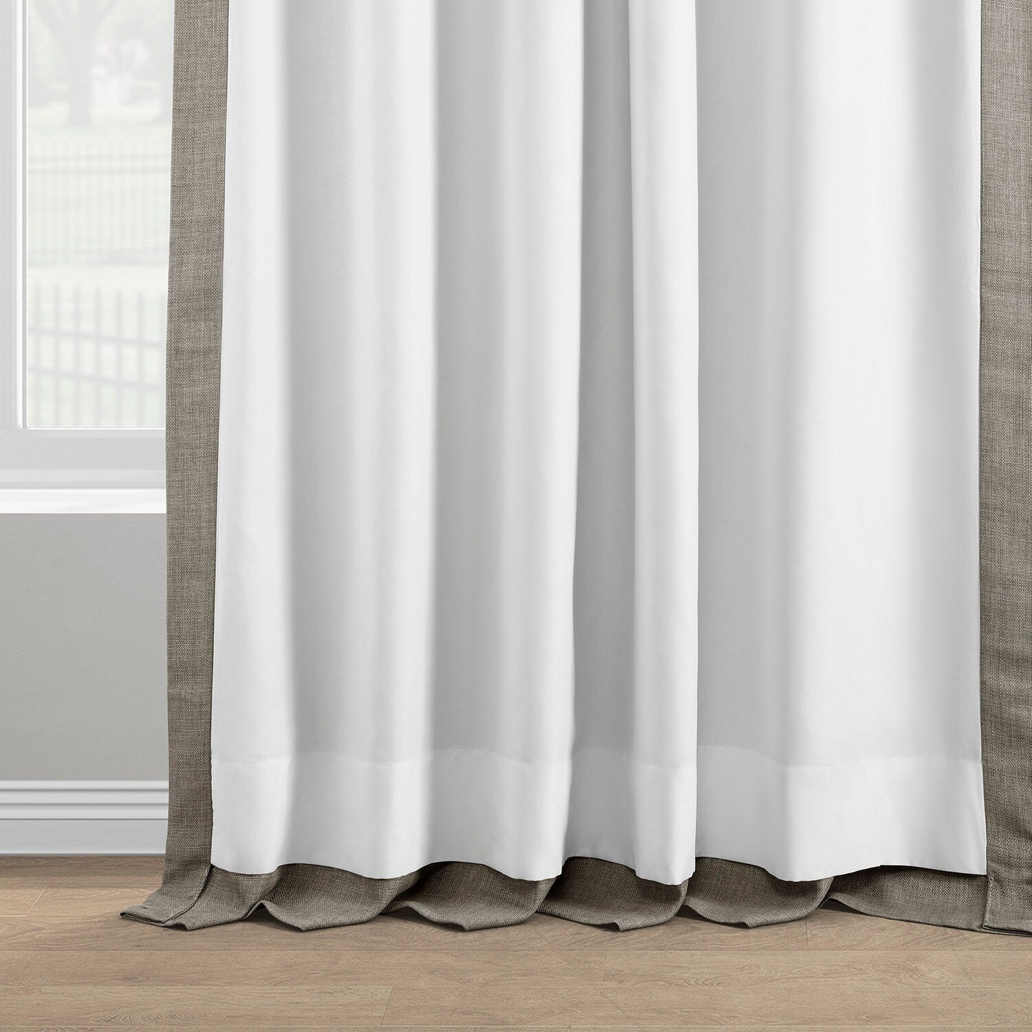 Rideaux occultants en faux lin italien Exclusive Fabrics pour chambre et salon - Rideaux de fenêtre à panneau unique