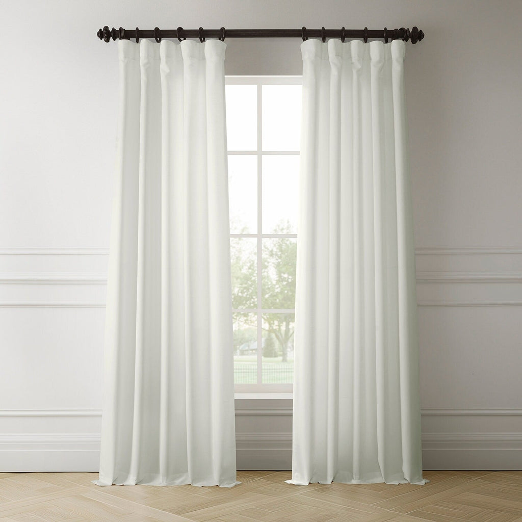 Rideaux occultants en faux lin italien Exclusive Fabrics pour chambre et salon - Rideaux de fenêtre à panneau unique