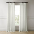 Rideaux occultants en faux lin italien Exclusive Fabrics pour chambre et salon - Rideaux de fenêtre à panneau unique