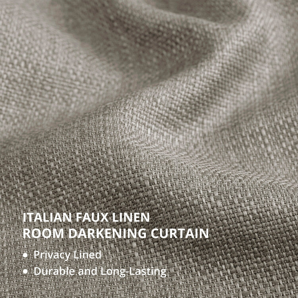 Rideaux occultants en faux lin italien Exclusive Fabrics pour chambre et salon - Rideaux de fenêtre à panneau unique