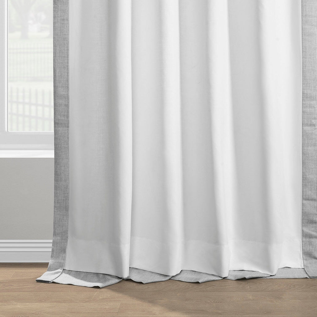 Rideaux occultants en faux lin italien Exclusive Fabrics pour chambre et salon - Rideaux de fenêtre à panneau unique