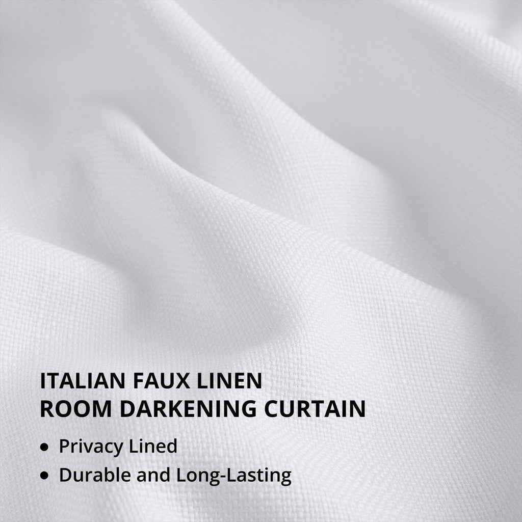 Rideaux occultants en faux lin italien Exclusive Fabrics pour chambre et salon - Rideaux de fenêtre à panneau unique