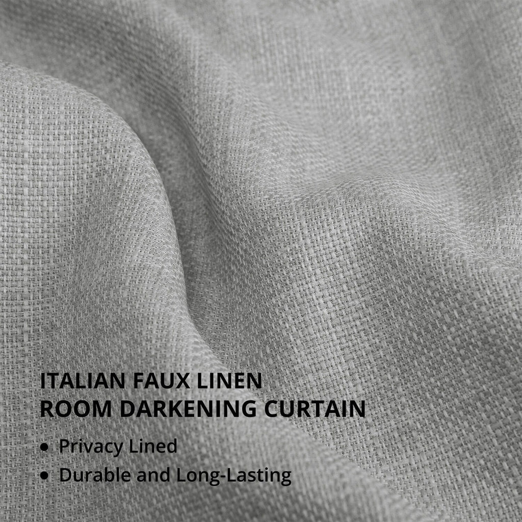 Rideaux occultants en faux lin italien Exclusive Fabrics pour chambre et salon - Rideaux de fenêtre à panneau unique