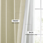 Rideaux occultants en faux lin italien Exclusive Fabrics pour chambre et salon - Rideaux de fenêtre à panneau unique