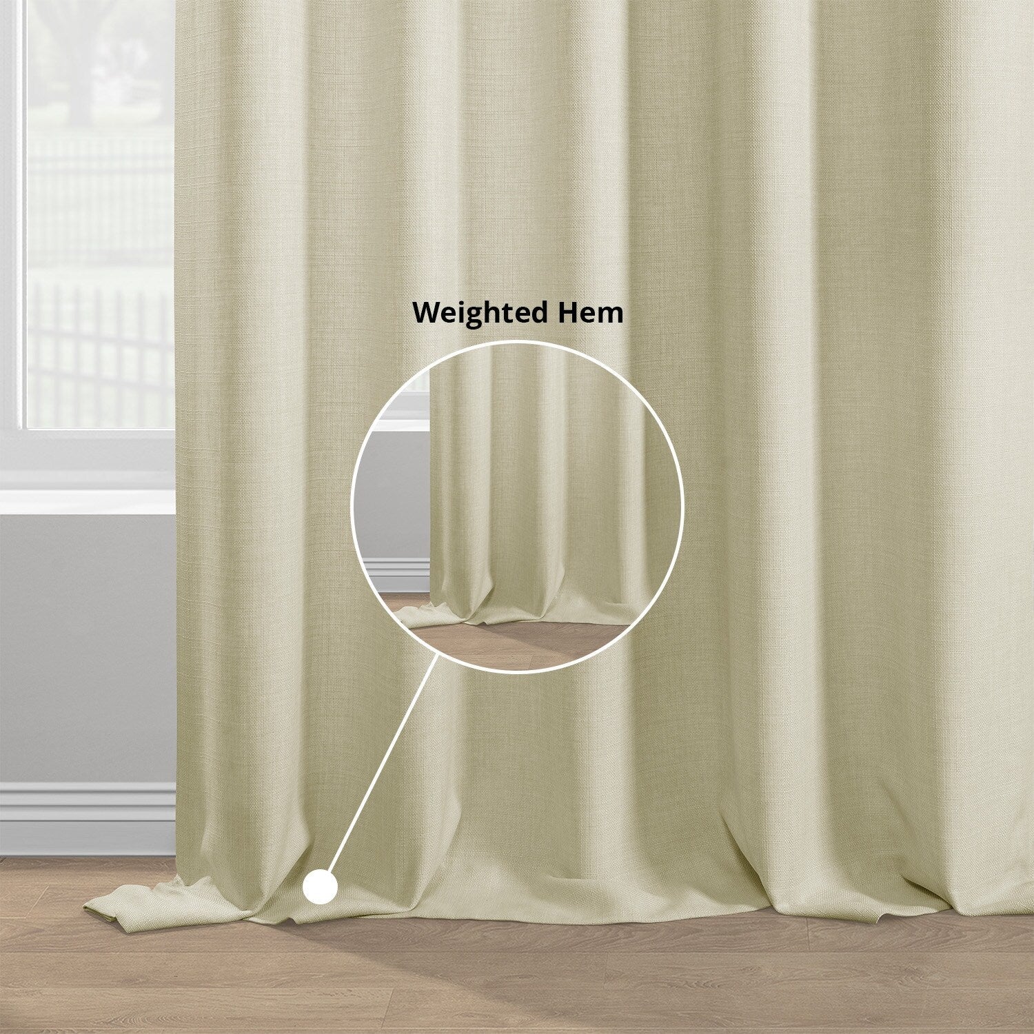 Rideaux occultants en faux lin italien Exclusive Fabrics pour chambre et salon - Rideaux de fenêtre à panneau unique
