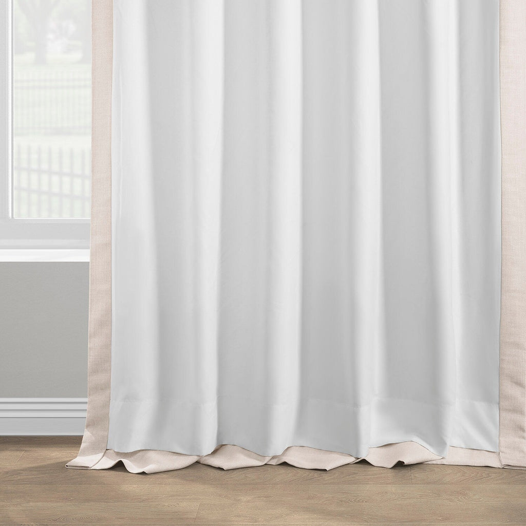 Rideaux occultants en faux lin italien Exclusive Fabrics pour chambre et salon - Rideaux de fenêtre à panneau unique