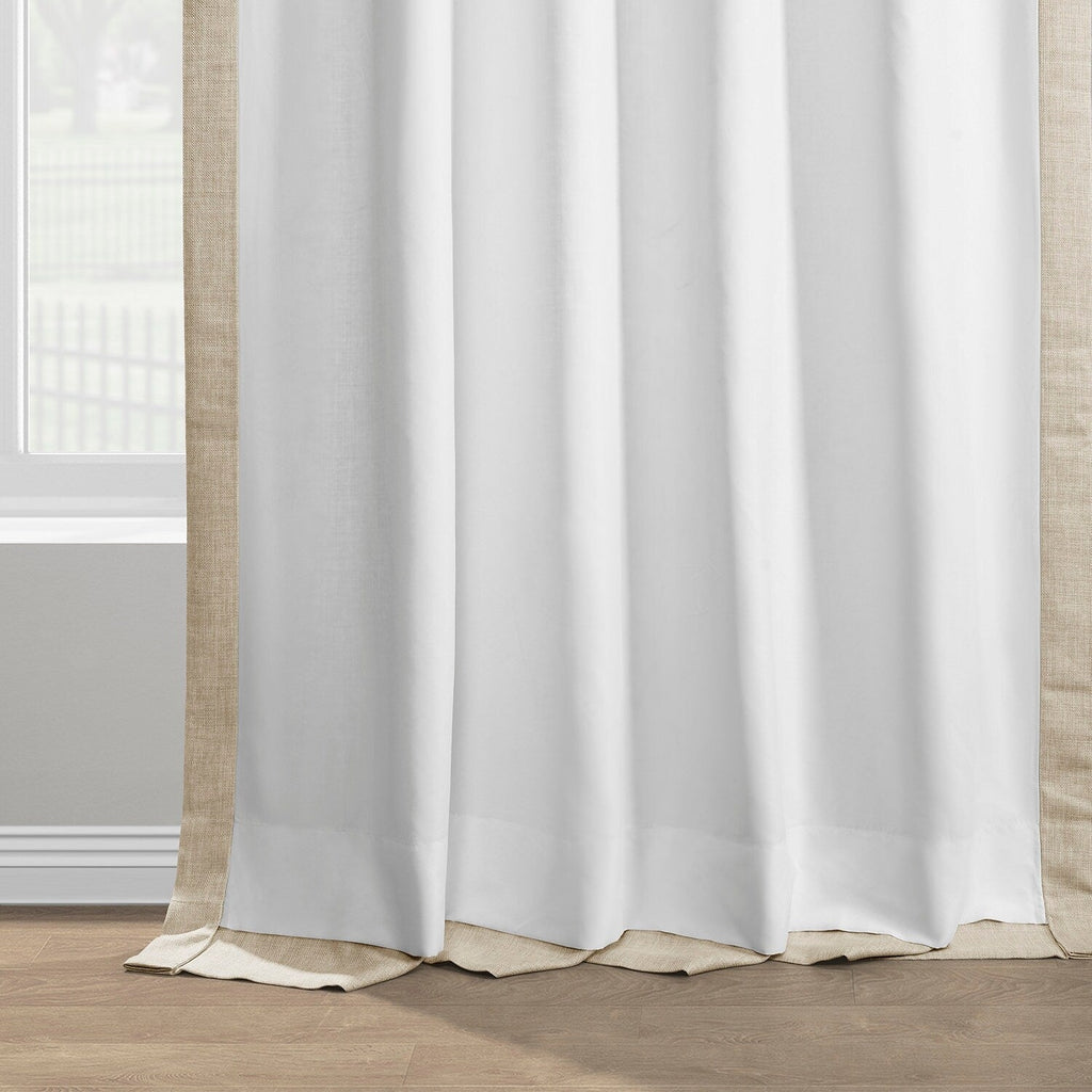 Rideaux occultants en faux lin italien Exclusive Fabrics pour chambre et salon - Rideaux de fenêtre à panneau unique