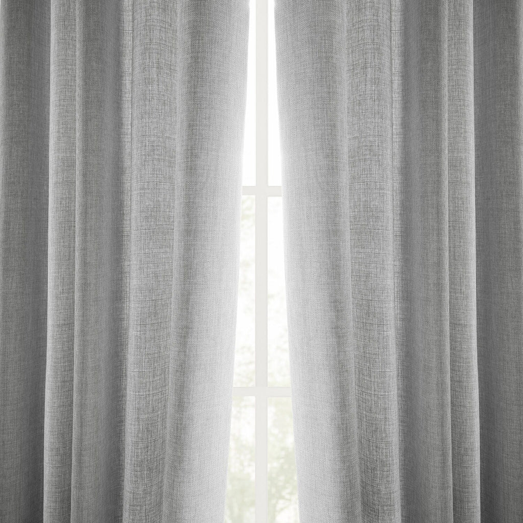 Rideaux occultants en faux lin italien Exclusive Fabrics pour chambre et salon - Rideaux de fenêtre à panneau unique