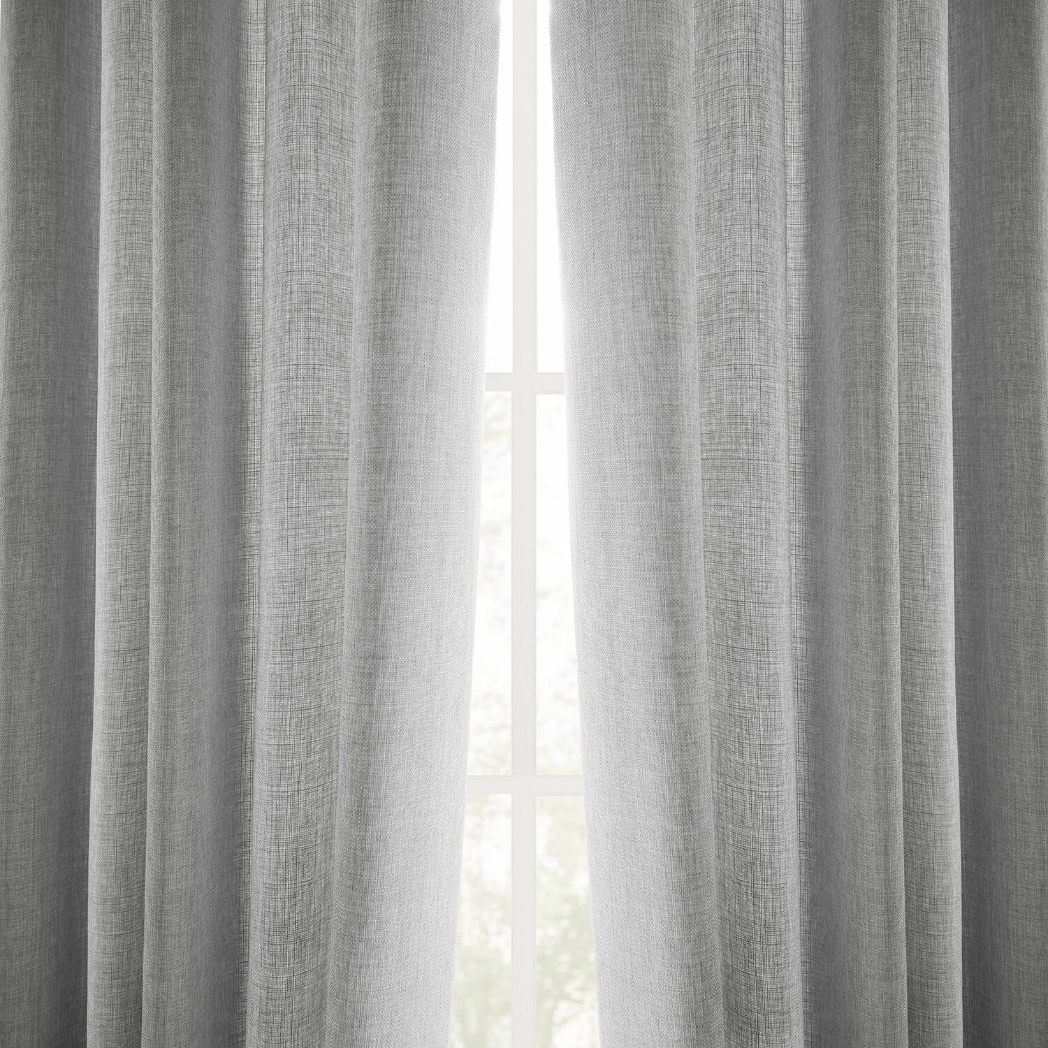 Rideaux occultants en faux lin italien Exclusive Fabrics pour chambre et salon - Rideaux de fenêtre à panneau unique