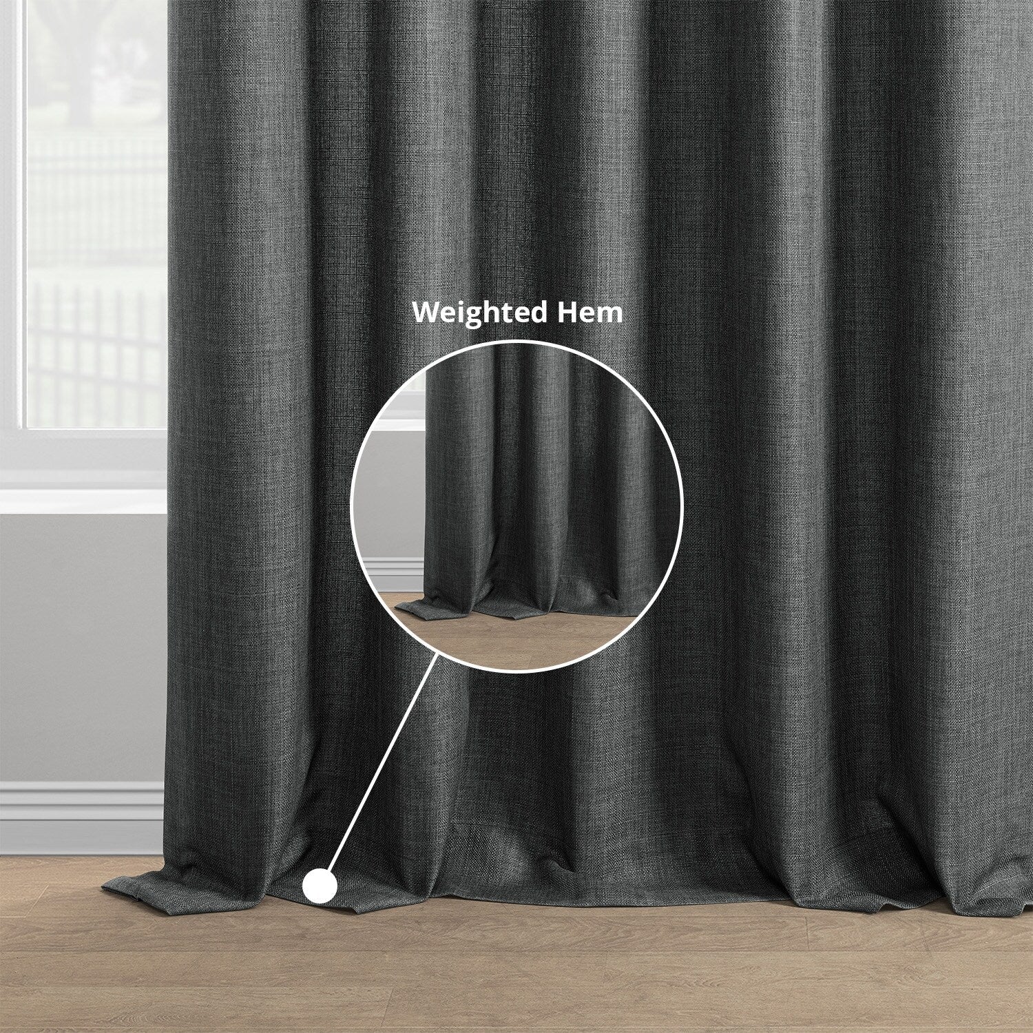 Rideaux occultants en faux lin italien Exclusive Fabrics pour chambre et salon - Rideaux de fenêtre à panneau unique