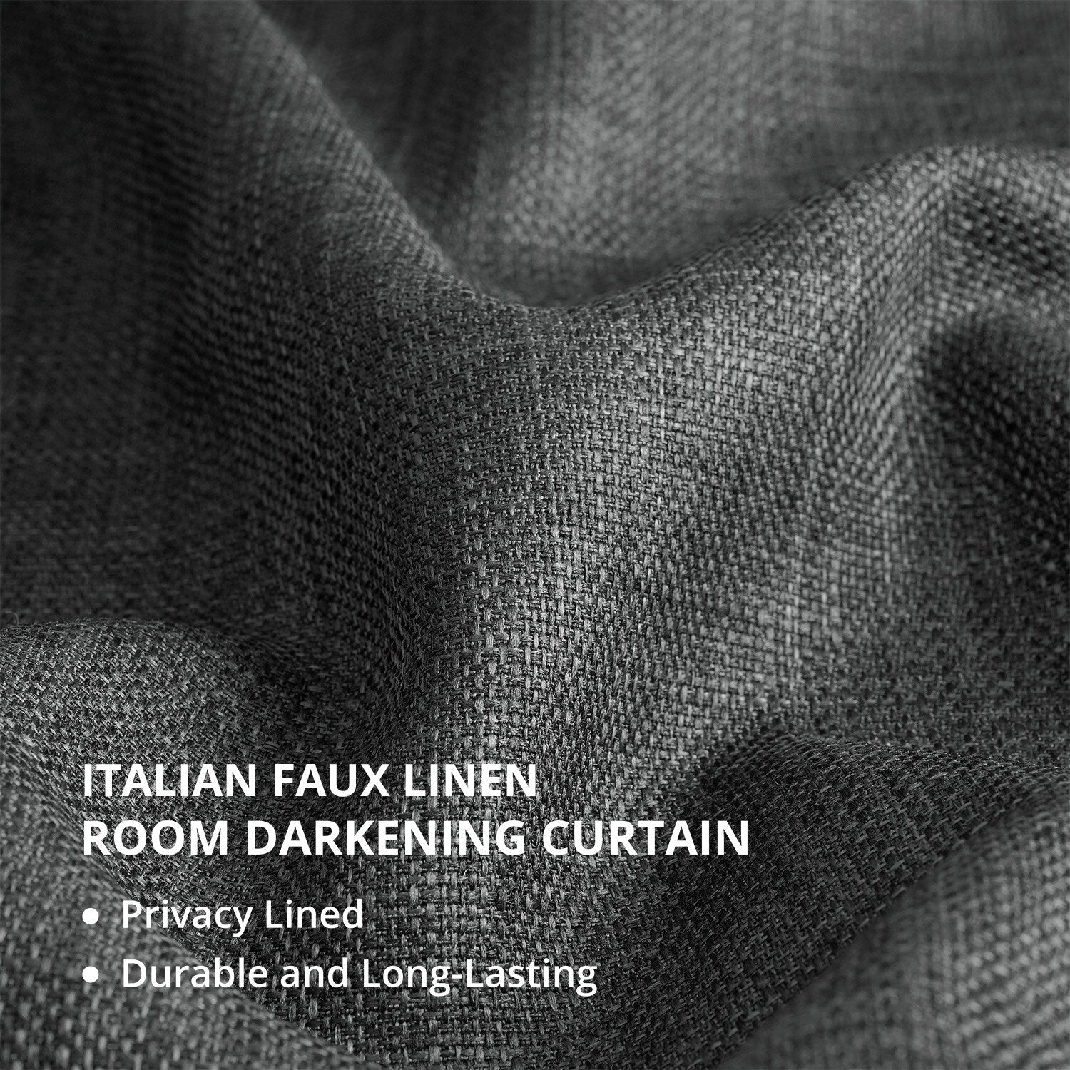 Rideaux occultants en faux lin italien Exclusive Fabrics pour chambre et salon - Rideaux de fenêtre à panneau unique