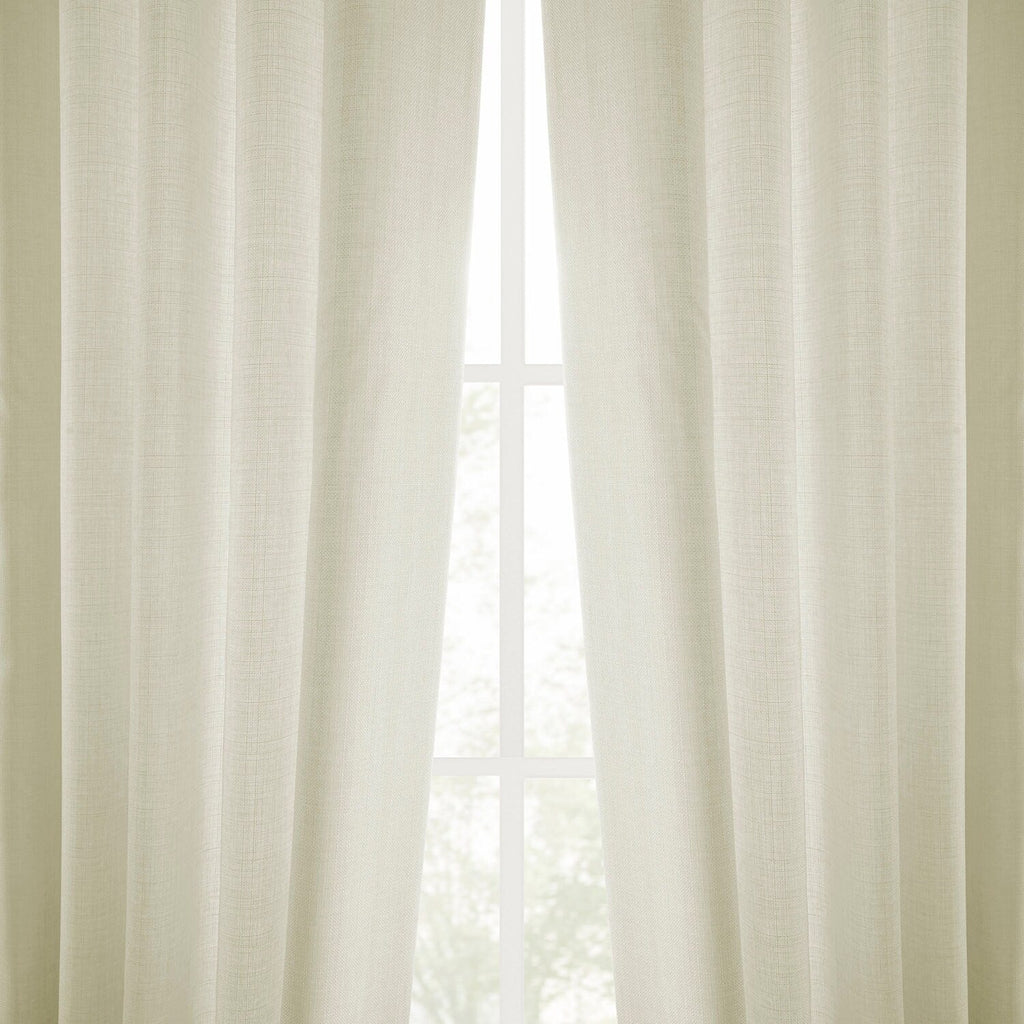 Rideaux occultants en faux lin italien Exclusive Fabrics pour chambre et salon - Rideaux de fenêtre à panneau unique