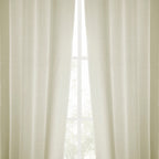 Rideaux occultants en faux lin italien Exclusive Fabrics pour chambre et salon - Rideaux de fenêtre à panneau unique