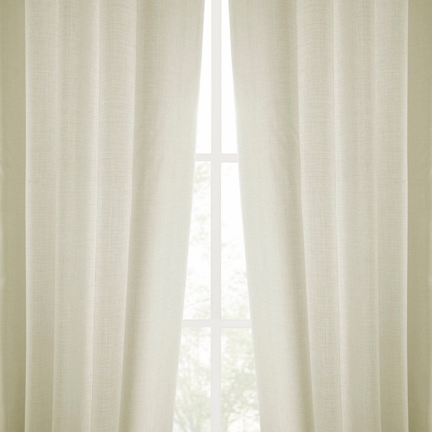 Rideaux occultants en faux lin italien Exclusive Fabrics pour chambre et salon - Rideaux de fenêtre à panneau unique