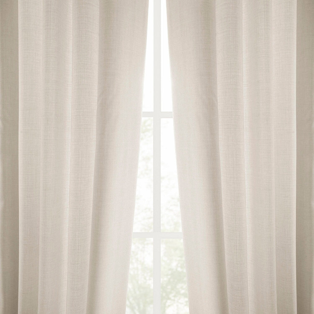 Rideaux occultants en faux lin italien Exclusive Fabrics pour chambre et salon - Rideaux de fenêtre à panneau unique