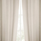 Rideaux occultants en faux lin italien Exclusive Fabrics pour chambre et salon - Rideaux de fenêtre à panneau unique