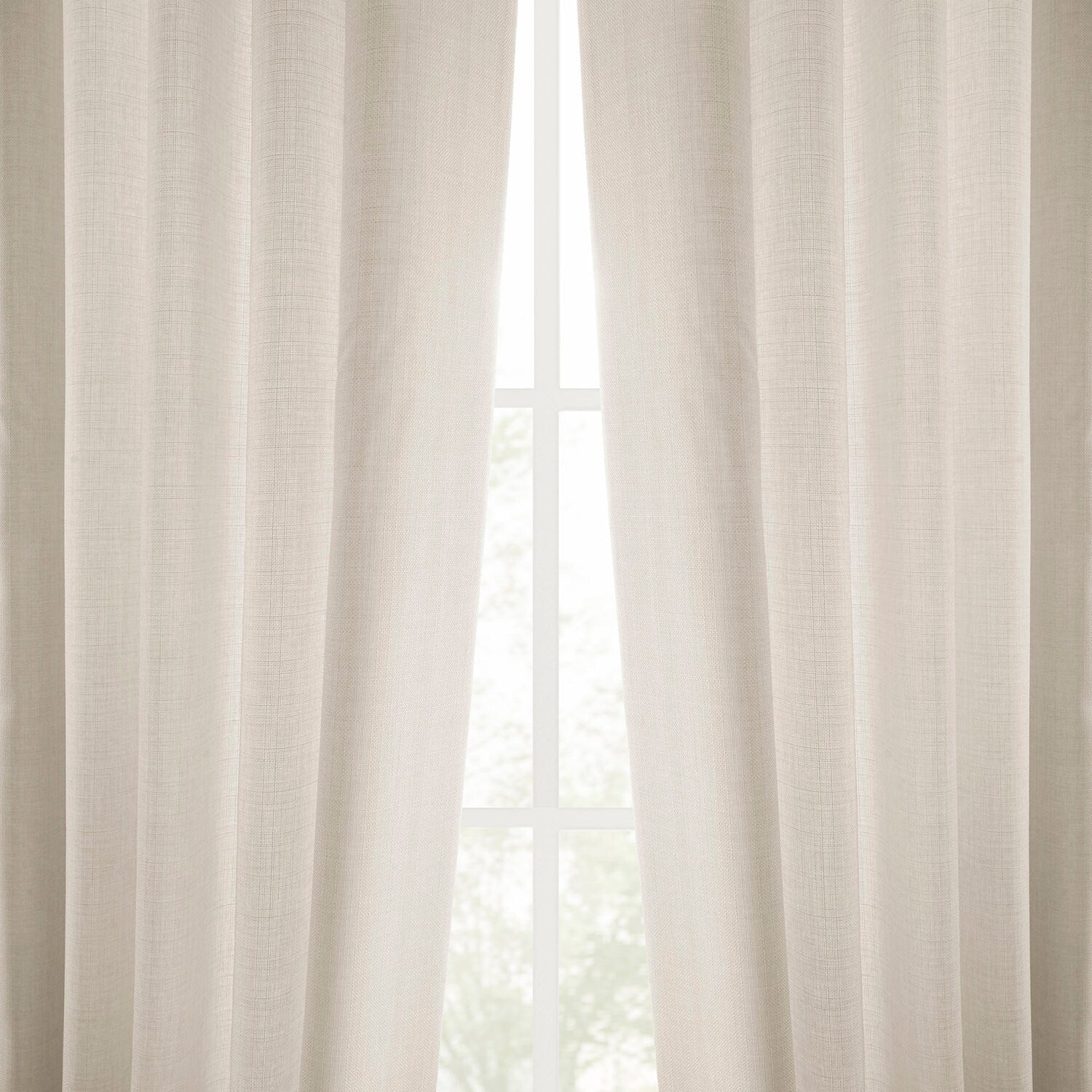 Rideaux occultants en faux lin italien Exclusive Fabrics pour chambre et salon - Rideaux de fenêtre à panneau unique
