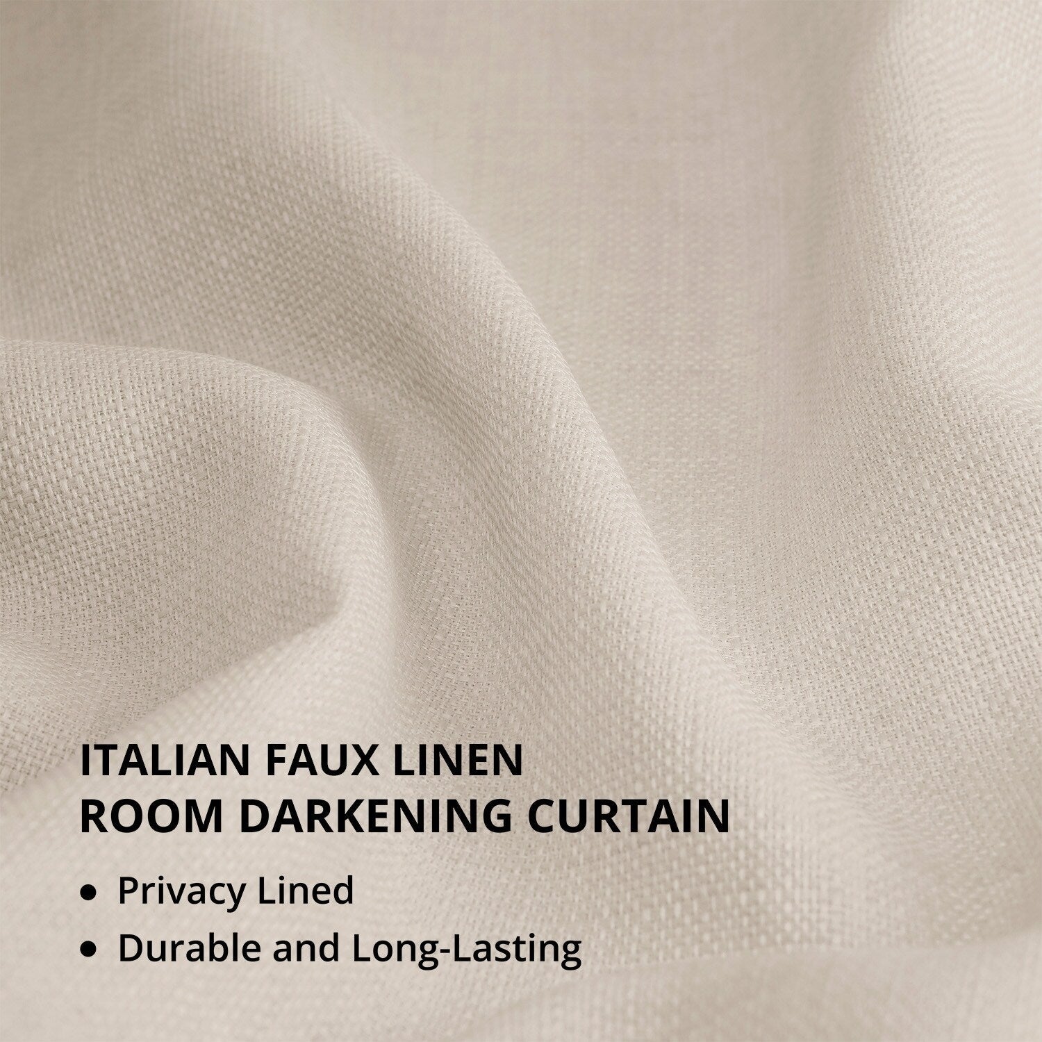 Rideaux occultants en faux lin italien Exclusive Fabrics pour chambre et salon - Rideaux de fenêtre à panneau unique