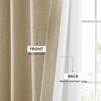 Rideaux occultants en faux lin italien Exclusive Fabrics pour chambre et salon - Rideaux de fenêtre à panneau unique