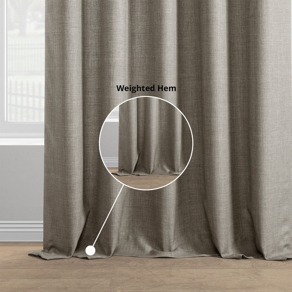 Rideaux occultants en faux lin italien Exclusive Fabrics pour chambre et salon - Rideaux de fenêtre à panneau unique