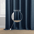 Rideaux occultants en faux lin italien Exclusive Fabrics pour chambre et salon - Rideaux de fenêtre à panneau unique
