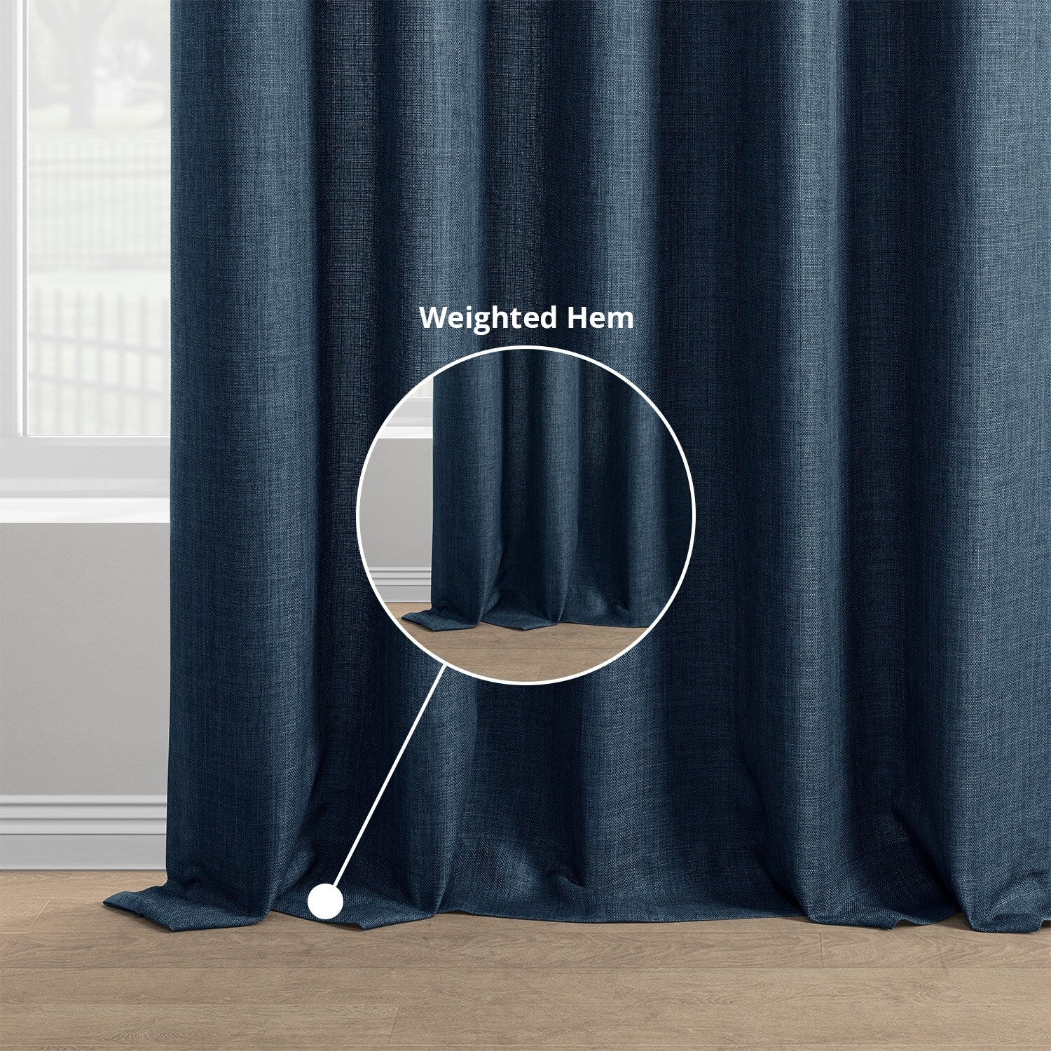 Rideaux occultants en faux lin italien Exclusive Fabrics pour chambre et salon - Rideaux de fenêtre à panneau unique