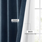 Rideaux occultants en faux lin italien Exclusive Fabrics pour chambre et salon - Rideaux de fenêtre à panneau unique