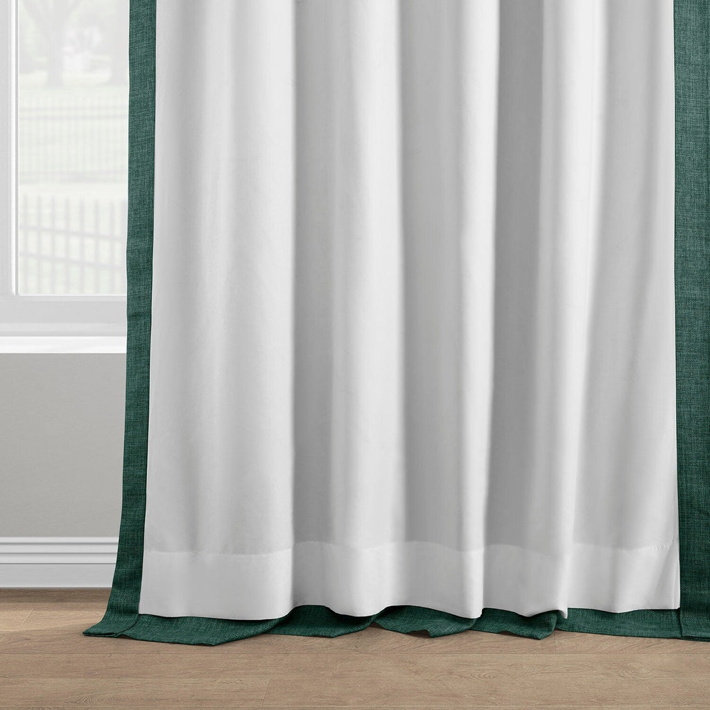 Rideaux occultants en faux lin italien Exclusive Fabrics pour chambre et salon - Rideaux de fenêtre à panneau unique