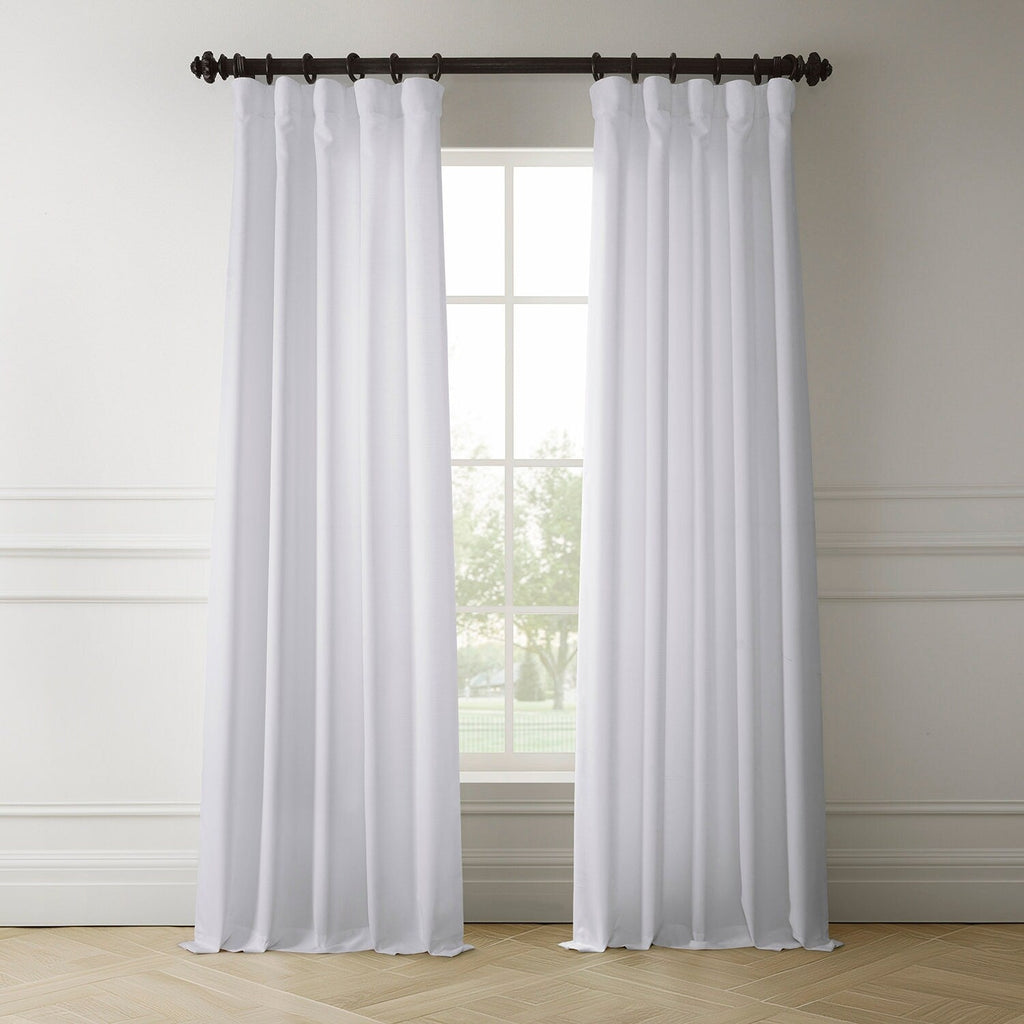 Rideaux occultants en faux lin italien Exclusive Fabrics pour chambre et salon - Rideaux de fenêtre à panneau unique