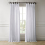 Rideaux occultants en faux lin italien Exclusive Fabrics pour chambre et salon - Rideaux de fenêtre à panneau unique