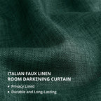 Rideaux occultants en faux lin italien Exclusive Fabrics pour chambre et salon - Rideaux de fenêtre à panneau unique