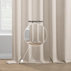 Rideaux occultants en faux lin italien Exclusive Fabrics pour chambre et salon - Rideaux de fenêtre à panneau unique