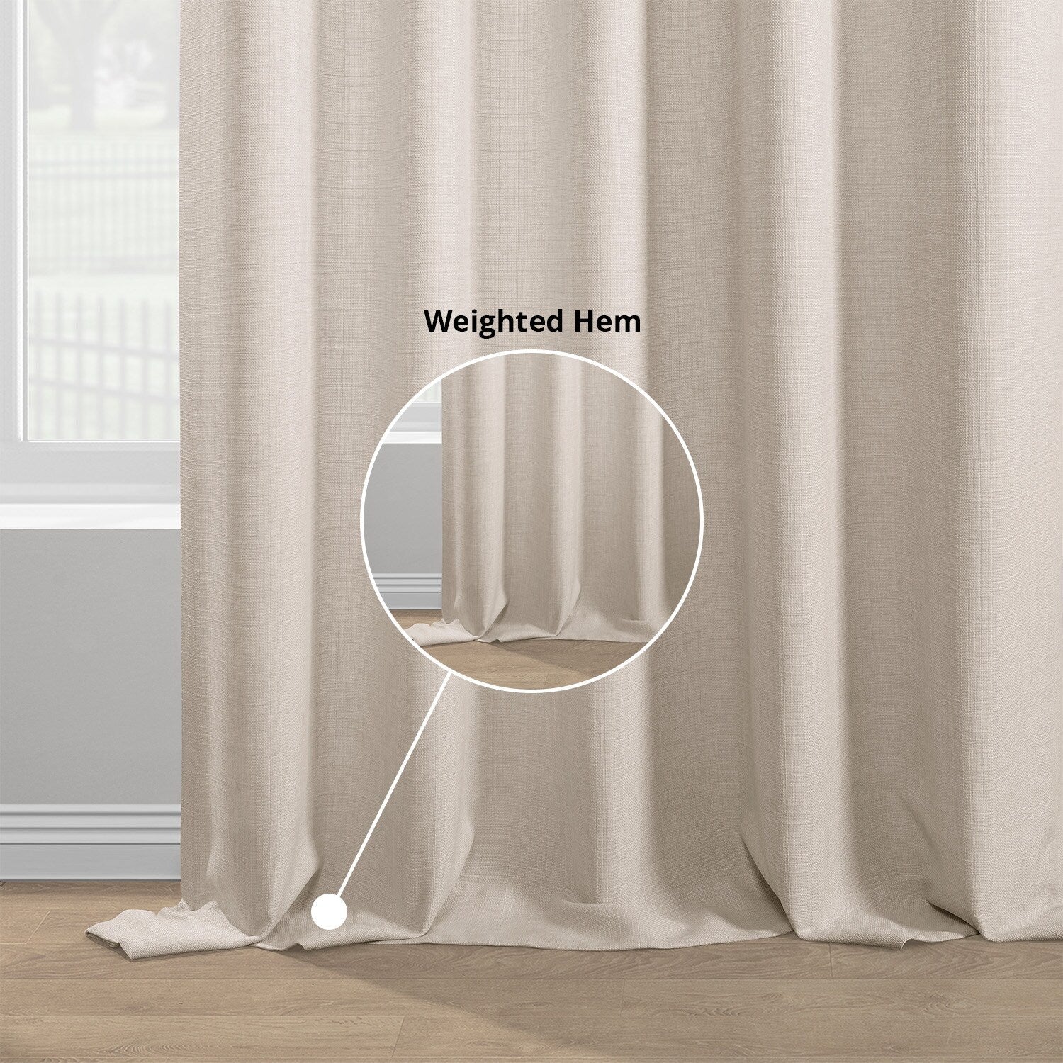 Rideaux occultants en faux lin italien Exclusive Fabrics pour chambre et salon - Rideaux de fenêtre à panneau unique