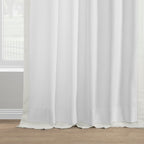 Rideaux occultants en faux lin italien Exclusive Fabrics pour chambre et salon - Rideaux de fenêtre à panneau unique