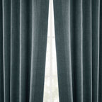 Rideaux occultants en faux lin italien Exclusive Fabrics pour chambre et salon - Rideaux de fenêtre à panneau unique