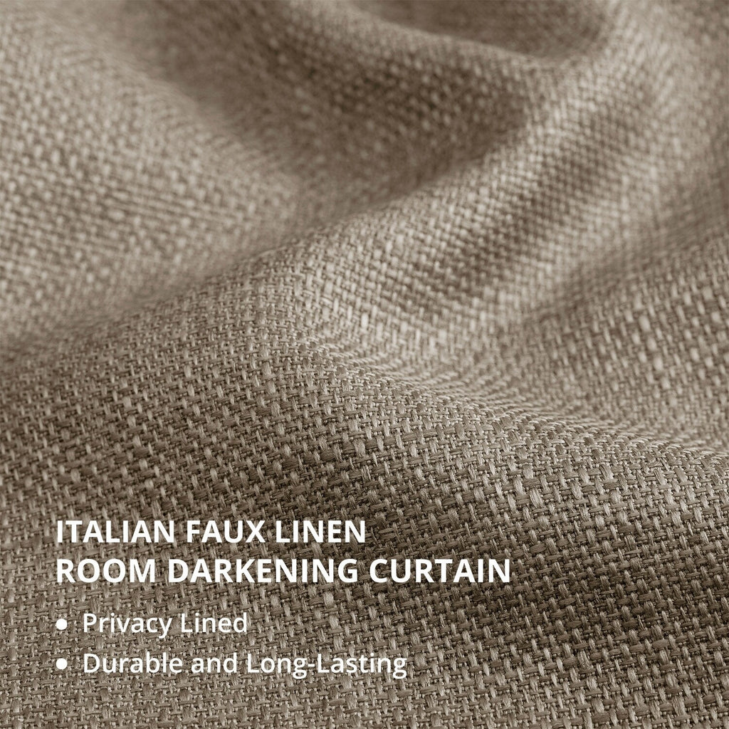 Rideaux occultants en faux lin italien Exclusive Fabrics pour chambre et salon - Rideaux de fenêtre à panneau unique