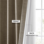 Rideaux occultants en faux lin italien Exclusive Fabrics pour chambre et salon - Rideaux de fenêtre à panneau unique