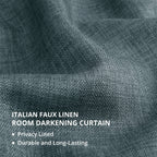 Rideaux occultants en faux lin italien Exclusive Fabrics pour chambre et salon - Rideaux de fenêtre à panneau unique