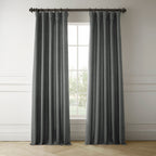 Rideaux occultants en faux lin italien Exclusive Fabrics pour chambre et salon - Rideaux de fenêtre à panneau unique